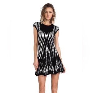 RVN Cutout Illusion Skater Dress